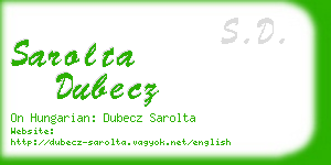 sarolta dubecz business card